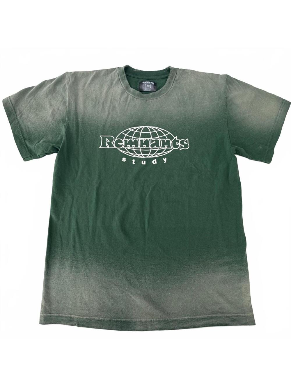 Remnants Study Globe Tee Green Faded Wash Size M NWOT